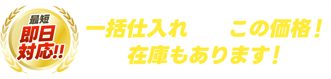 最短即日対応！一括仕入れだからこの価格！在庫もあります！
